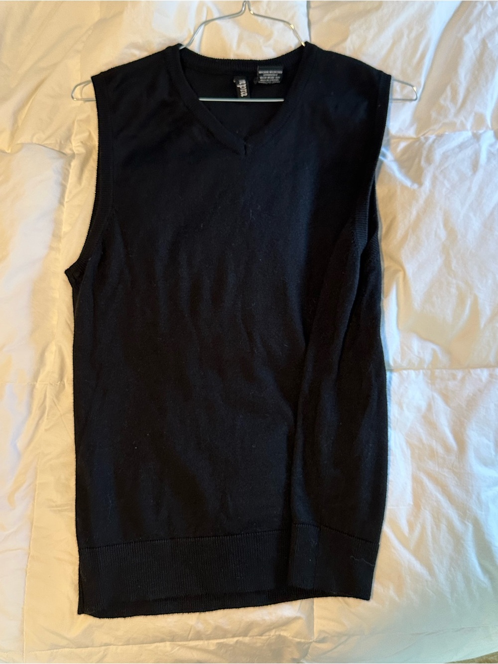 Men's Black V-Neck Sweater Vest — Classic Knit Layer